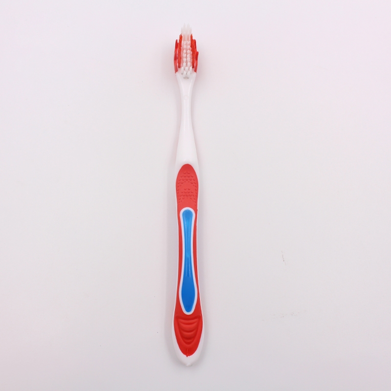 Cepillo de dientes para adultos con masajeadores con punta de goma
