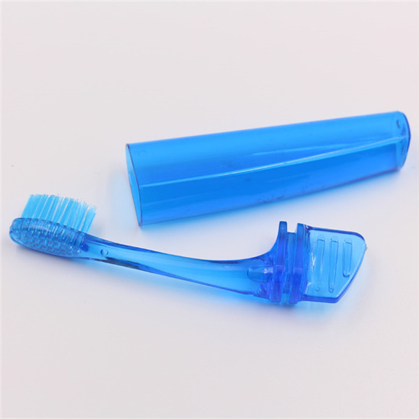 Cepillo de dientes plegable con mango PS transparente
